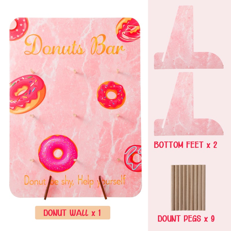 Wooden Display Stand DIY Props Donut Christmas Board Support Pink 