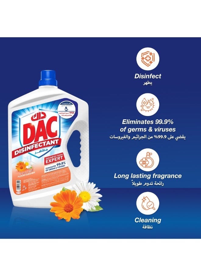 Dac Dac Disinfectant Floral Liquid Cleaners, 3L  - Image 2