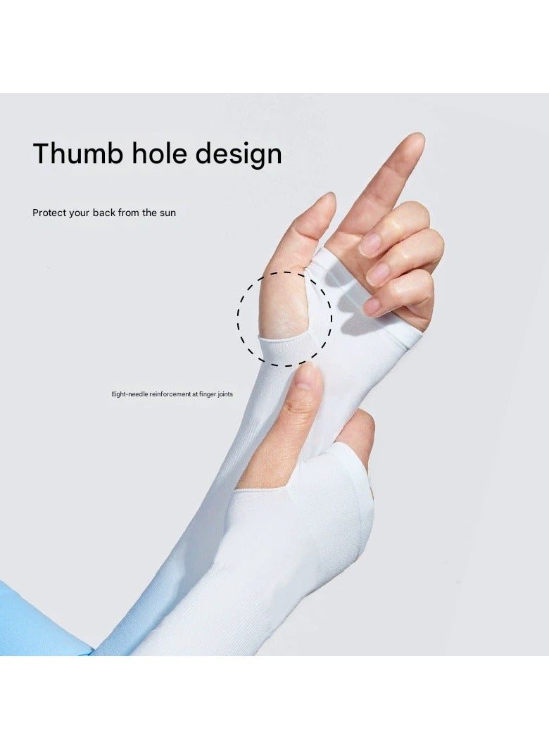 Goolsky Gradient Color Ice Silk Sun Protection Arm Sleeves for Women – Summer UV Cooling Covers Driving Cycling, Breathable Invisible Fit - Image 2