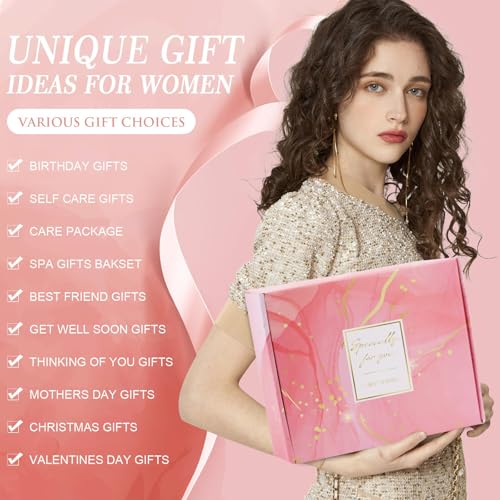 Beferr Birthday Gifts for Women Self Care Gifts Get Well Soon Gifts, Rose Relaxing Spa Gifts Basket Care Package, Luxury Flannel Blanket, Thanksgiving Christmas Gifts for Mom Her Grandma Friend Sister Wife - Image 3