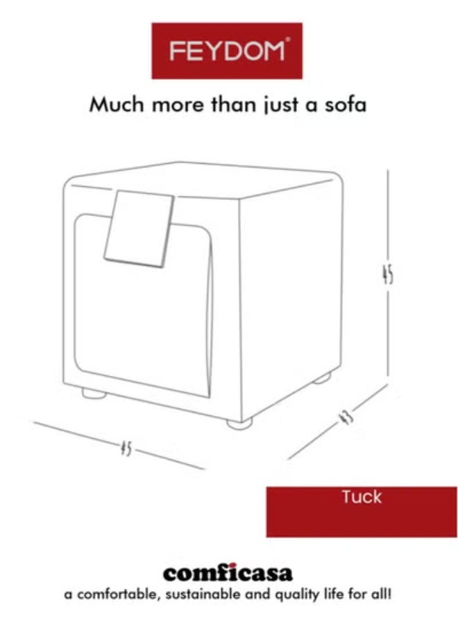 COMFICASA FEYDOM TUCK Ottoman :Mollia White HC-04 - Image 3