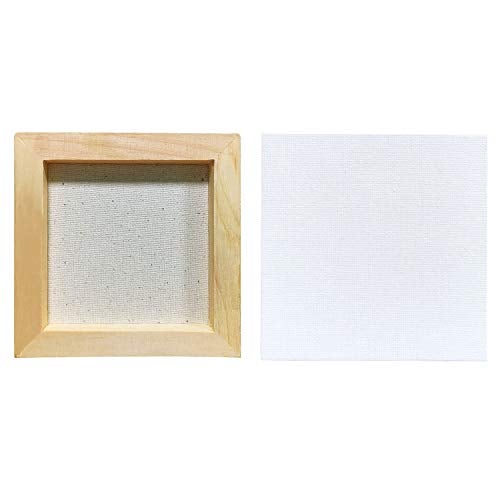 AUREUO Mini Stretched Canvas - 3x3 Inch/24 Pack - 2/5 Inch Profile Small Square Canvas - Gift Set Bulk Pack Canvases for Acrylic Painting & Craft - Image 4