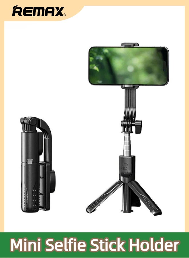 REMAX Mini Pocket Selfie Stick Tripod, 0.8m Extendable Aluminum Alloy Tripod, 360° Rotation Adjustment, With Bluetooth 5.2 Charging Remote Control, Compatible With iPhone/Android/GoPro, Suitable For TikTok Live Streaming/Travel/Vlog/Video And Photo Shooting, Black. - Image 1