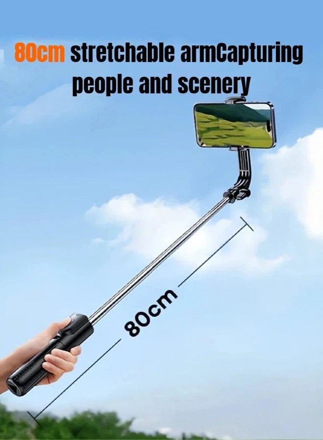 REMAX Mini Pocket Selfie Stick Tripod, 0.8m Extendable Aluminum Alloy Tripod, 360° Rotation Adjustment, With Bluetooth 5.2 Charging Remote Control, Compatible With iPhone/Android/GoPro, Suitable For TikTok Live Streaming/Travel/Vlog/Video And Photo Shooting, Black. - Image 3