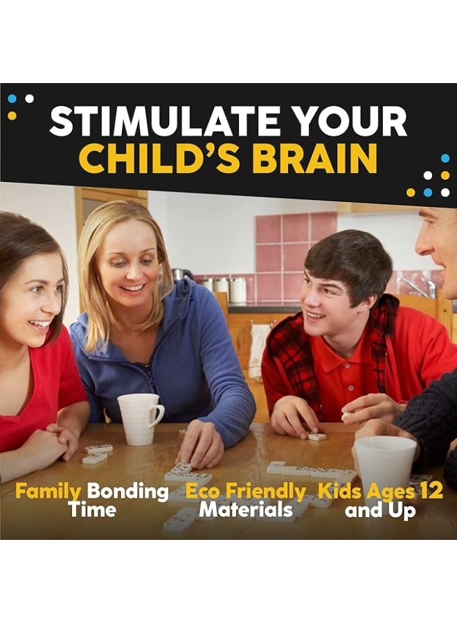 Dominoes Double Six Dominoes Set – Classic Polka Dot Color Dot Tiles Game for Kids & Adults | 28 Durable Dominoes with Multi-Colored Pips | Family Game Night, Party, Travel, and Educational Fun - Image 4