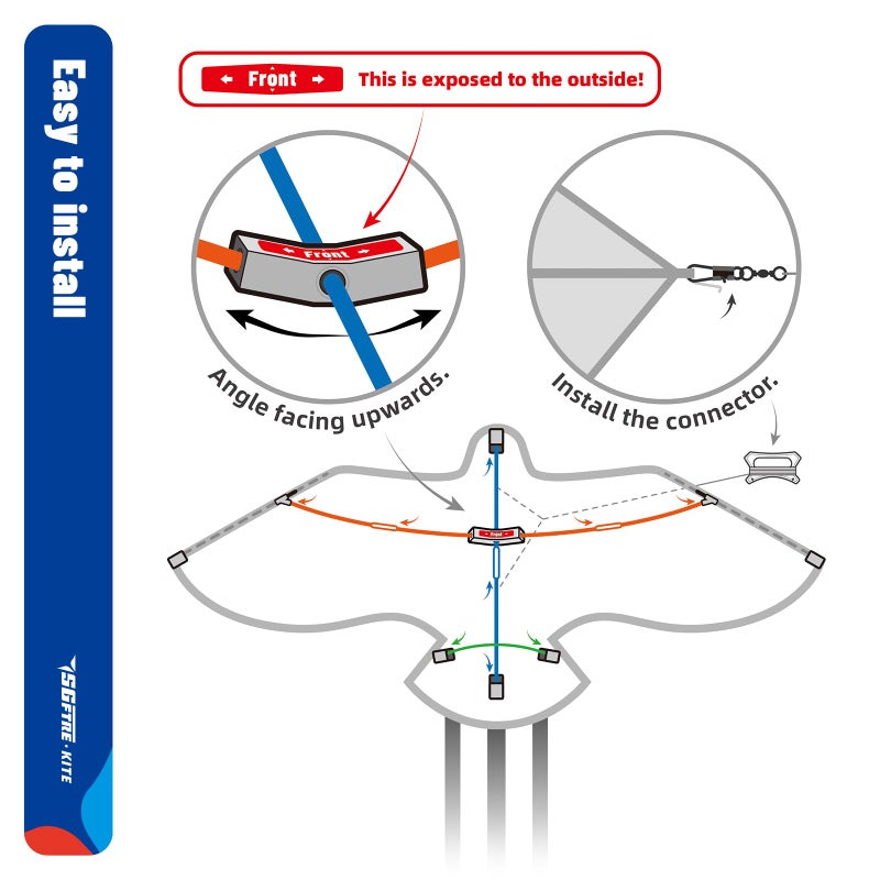 SGftre Complete Kite with Handle, Line & Accessories,Easy to Fly for Kids & Adults, Perfect for Beach, Park, Family Outdoor Activities (Eagle Flag, 1) - Image 5