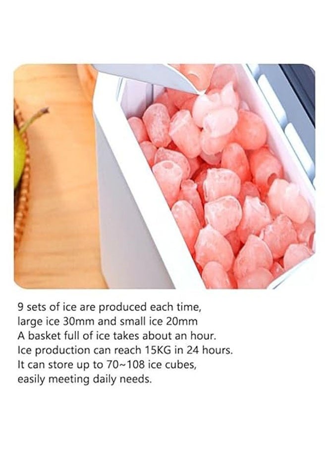 Generic Home Ice Maker, Portable Countertop Ice Cube Making Machine, 9 Ice Cubes in 6 Minutes, Self-Cleaning Ice Maker with Ice Scoop and Ice Basket, Low Noise Operation  - Image 3