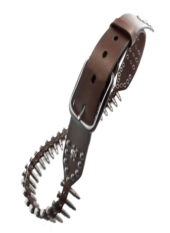 vogueteen Genuine Leather Rocker Punk Mens Belt Cowhide Retro Bullet Skull Belts For Men - Image 3