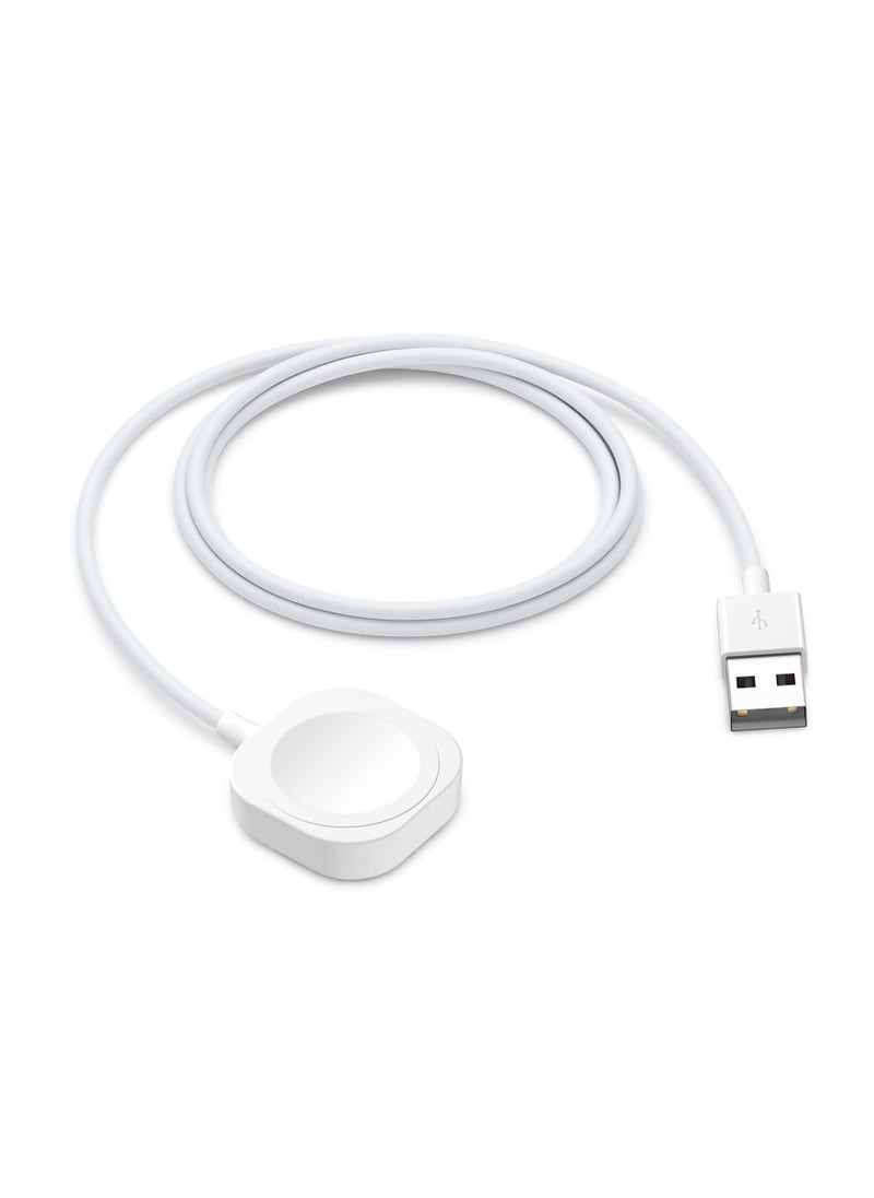 شاحن ساعة لساعة Apple Watch، كابل شحن محمول مغناطيسي لاسلكي USB بطول 1 متر متوافق مع Apple Watch Series 9/8/7/6/SE/5/4/3/2/1