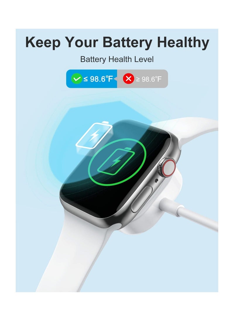 شاحن ساعة لساعة Apple Watch، كابل شحن محمول مغناطيسي لاسلكي USB بطول 1 متر متوافق مع Apple Watch Series 9/8/7/6/SE/5/4/3/2/1
