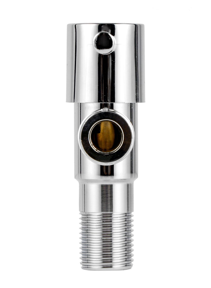 GEEPAS صمام زاوية للحمام، فضي مع مطلي بالكروم، خرطوشة سريعة الدوران، وصلة G1/2-G1/2، مادة غير حديدية، هيكل صلب عالي الجودة. ضمان لمدة عام - Image 2