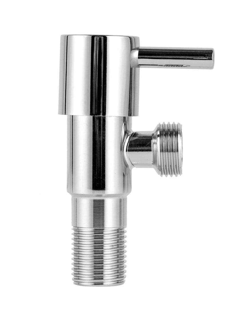 GEEPAS صمام زاوية للحمام، فضي مع مطلي بالكروم، خرطوشة سريعة الدوران، وصلة G1/2-G1/2، مادة غير حديدية، هيكل صلب عالي الجودة. ضمان لمدة عام - Image 3