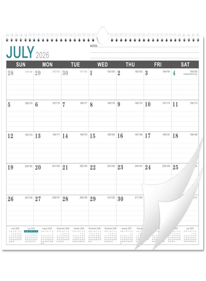 Lortarl 2026-2027 Wall Calendar - 2026-2027 Calendar Wall from Jul. 2026 to Dec. 2027, 18 Monthly Calendars with Large Ruled Blocks and Julian Dates, Calendars for Easy Planning, 11.5''x14.75'' - Image 1