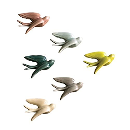 Kalalou Set of Ceramic Hanging Swallows, One Size, Multicolor - Image 1
