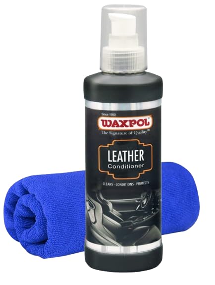 Waxpol Leather Conditioner 200ml with Microfiber – Cleans, Softens,Moisturises & Preserves Leather use on Jacket, Handbag, Wallet, Belt, Sofa, Car Seats - Image 1
