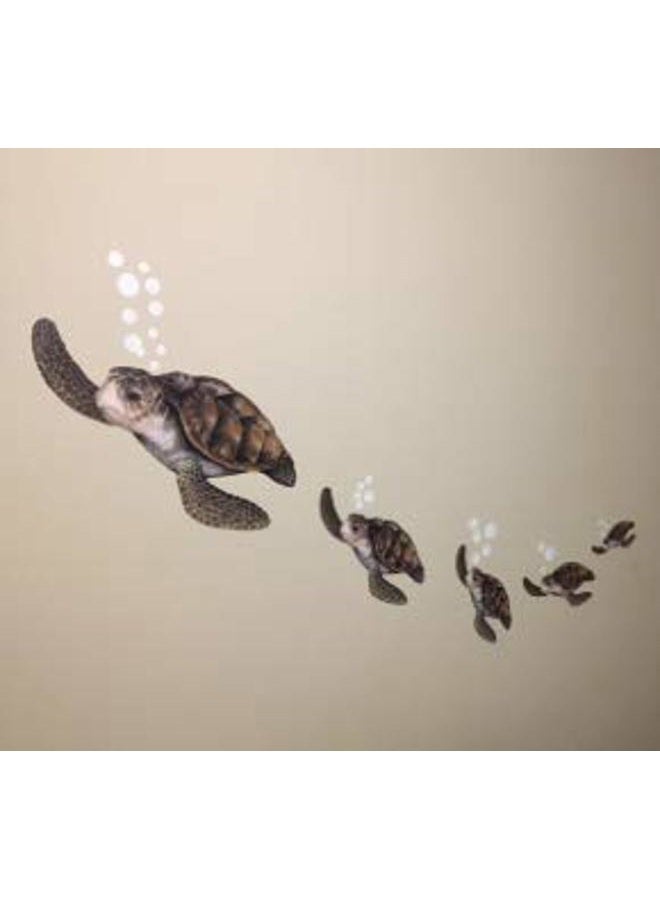 Create-A-Mural Sea Turtle Family Ocean Wall Decals, Dolphin Fish, Undersea Decor Stickers for Kids Room Underwater Sea Wall Stickers, Boys Girls Toddler Baby Nursery Bedroom, Playroom, Bathroom (Sea Turtle Family) - Image 4