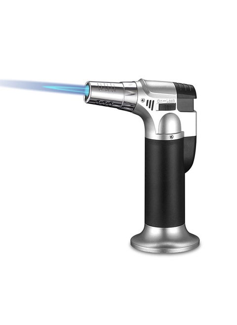 Butane Torch Adjustable Flame Multipurpose Industrial Torch Welding Refillable Kitchen Torch Lighter Solid Mental  DIY Sliver