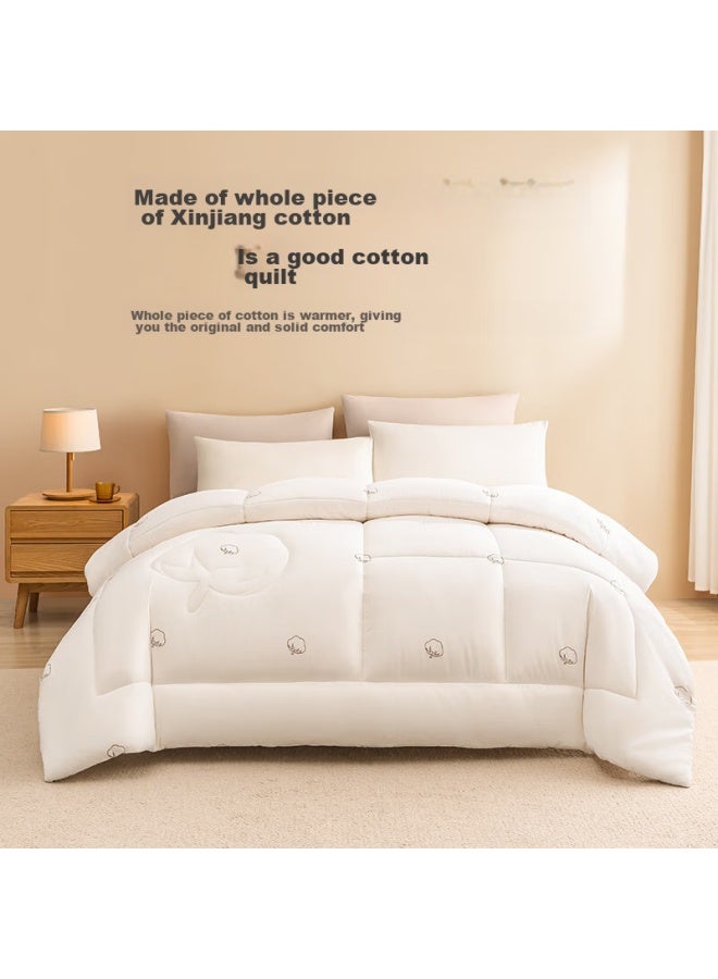 100% Natural Xinjiang Cotton Quilt, Pure Cotton Comforter, Single Printed Bedding, Winter Thick Quilt 6 Jin 1.5x2m - Image 4