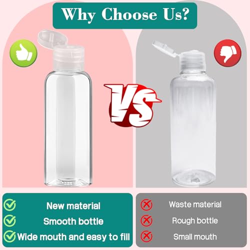 DPLASKA 100pcs Empty 3.4 oz Travel Bottles with Flip Cap Tsa Approved Leakproof Plastic Squeeze Small Shampoo Bottles for Toiletries Liquids Travel Essentials Containers for Lotion, Party favors, Bulk Gifting - Image 5