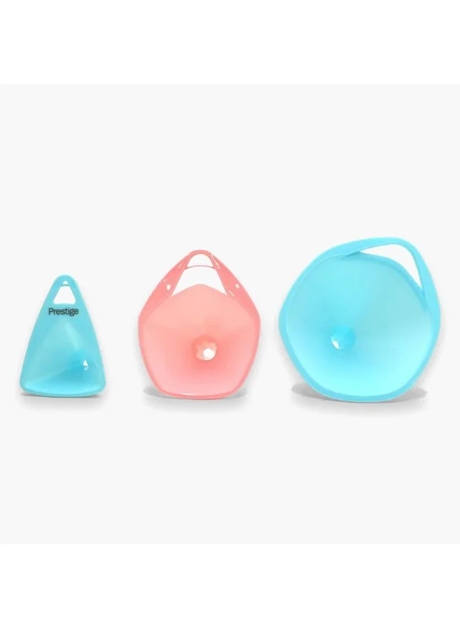 Prestige Prestige 3 Pcs Plastic Funnel | Large Small Funnel Set of 3 | Food Grade Mini Funnels for Kitchen Use Filling Bottles Flask Tiny Spice Cooking Powder Water