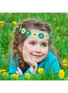 Lawie 8 Pack Colorful Sun Flower Crowns Daisy Headbands Floral Chain Tiaras Elastic Headpieces 70S Hippie Party Costume Princess Boho Cute Fairy Accessories For Women Girls Child Kids  - Image 4