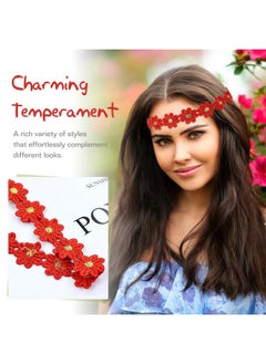 Lawie 8 Pack Colorful Sun Flower Crowns Daisy Headbands Floral Chain Tiaras Elastic Headpieces 70S Hippie Party Costume Princess Boho Cute Fairy Accessories For Women Girls Child Kids  - Image 5