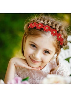 Lawie 8 Pack Colorful Sun Flower Crowns Daisy Headbands Floral Chain Tiaras Elastic Headpieces 70S Hippie Party Costume Princess Boho Cute Fairy Accessories For Women Girls Child Kids  - Image 3