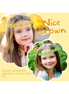 Lawie 8 Pack Colorful Sun Flower Crowns Daisy Headbands Floral Chain Tiaras Elastic Headpieces 70S Hippie Party Costume Princess Boho Cute Fairy Accessories For Women Girls Child Kids  - Image 2