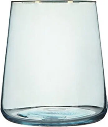 Porland Soft Blue Gilded Stemless Water Glass 380 cc
