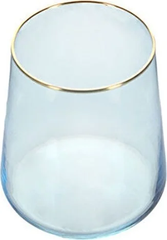 Porland Soft Blue Gilded Stemless Water Glass 380 cc