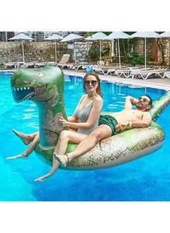 FindUWill FindUWill Dinosaur Pool Floats Lounger, 118" Giant Inflatable Tanning Pool Floaties Large T-Rex Swimming Floaty Pool Party Inflatables for Adults  - Image 3