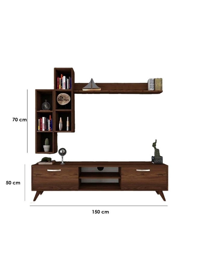 Furniture Factory Brown MDF TV Unit - 50x30x150x33 cm  - Image 1