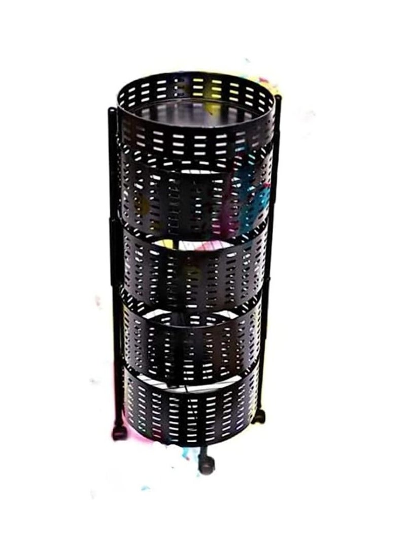 Turbo storage metal degree rotation 4 layers with wheels