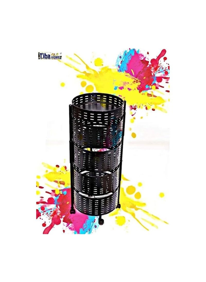 Turbo storage metal degree rotation 4 layers with wheels