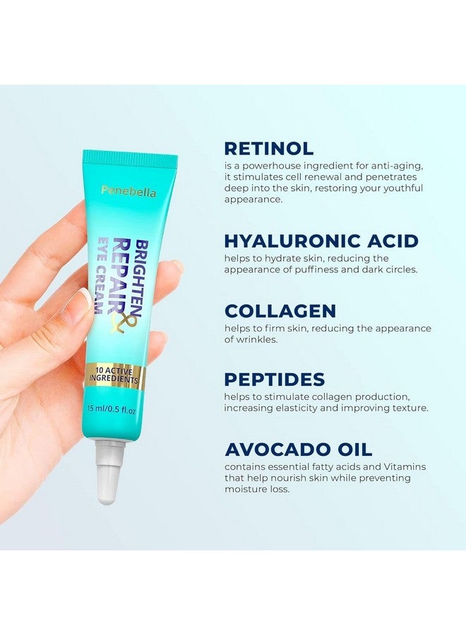 PENEBELLA Under Eye Brightener for Dark Circles - 4 in 1 with Niacinamide, 5% Caffeine, Retinol & Peptides - Eye Cream Anti Aging for Reduce Wrinkles, Puffiness and Bags Under Eyes - Image 4