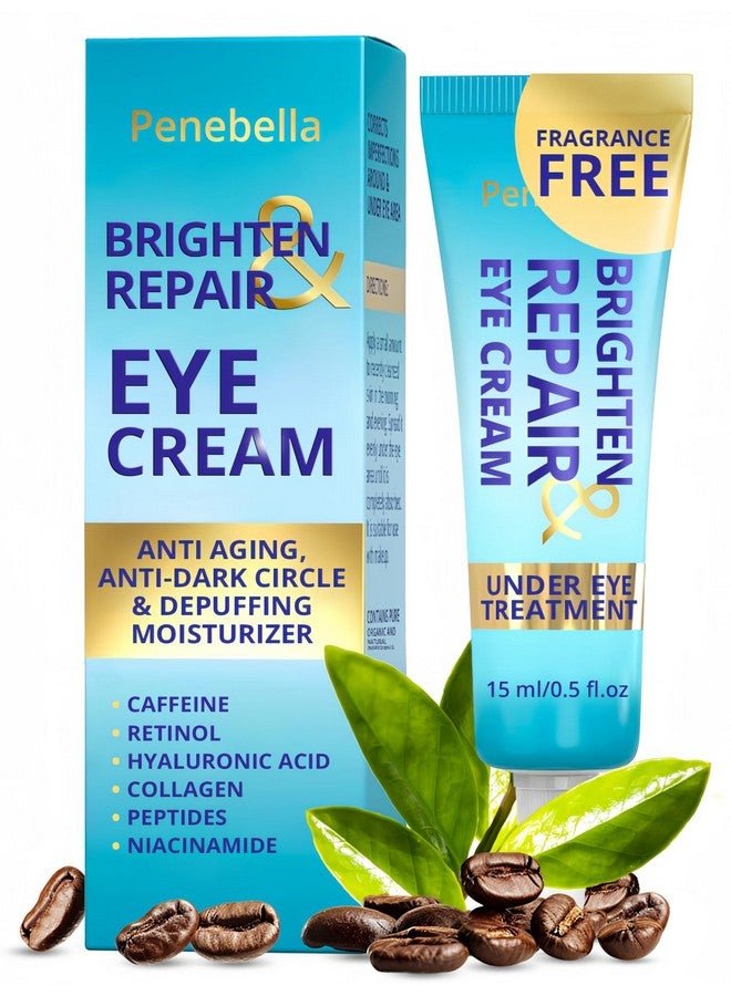 PENEBELLA Under Eye Brightener for Dark Circles - 4 in 1 with Niacinamide, 5% Caffeine, Retinol & Peptides - Eye Cream Anti Aging for Reduce Wrinkles, Puffiness and Bags Under Eyes - Image 1