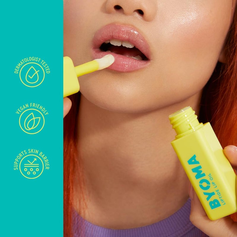 BYOMA Liptide Lip Oil - Glossy, Non-Sticky Gloss - Peptide Lip Treatment with Peptides, Avocado & Tamanu Oils - Softens, Plumps, Hydrates - 0.16 oz - Image 5