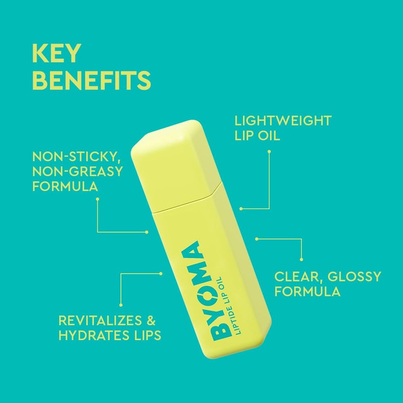 BYOMA Liptide Lip Oil - Glossy, Non-Sticky Gloss - Peptide Lip Treatment with Peptides, Avocado & Tamanu Oils - Softens, Plumps, Hydrates - 0.16 oz - Image 3