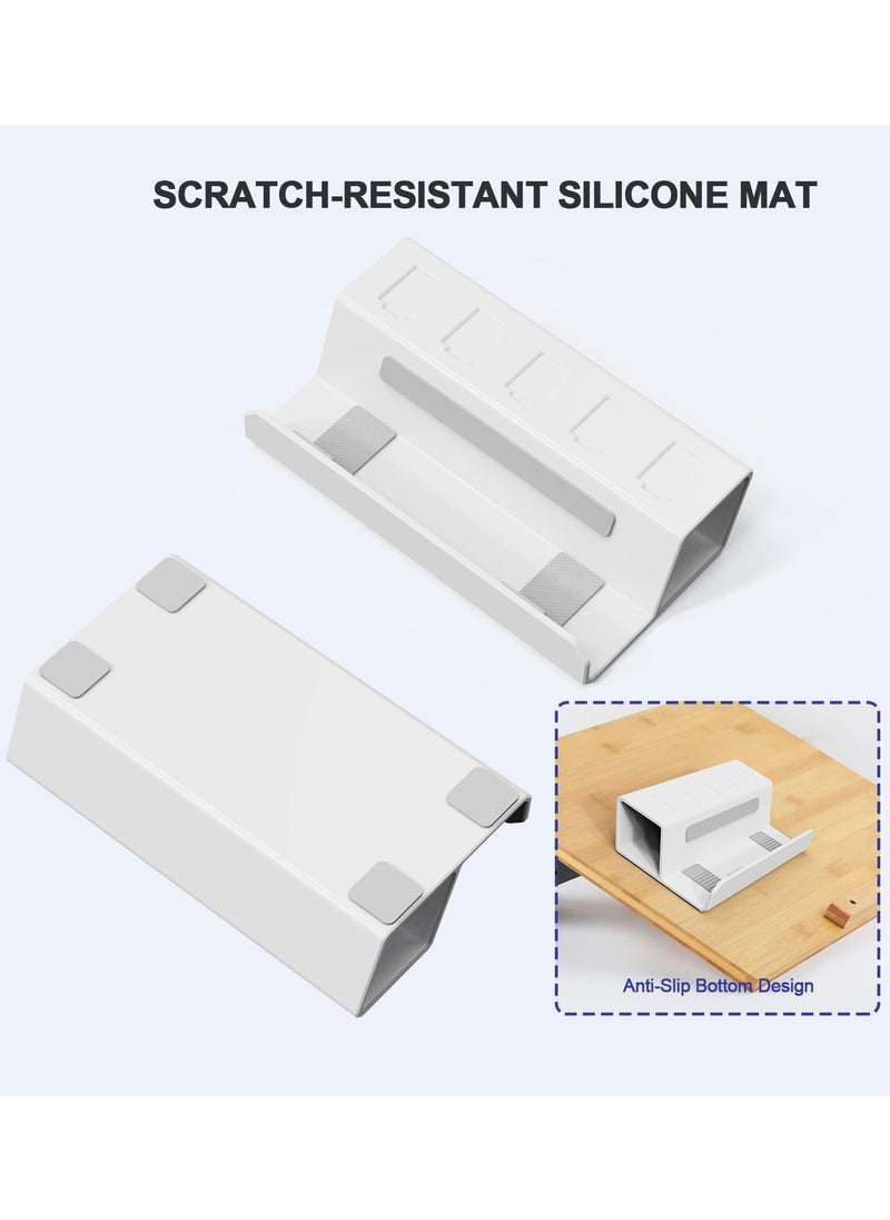 Excefore Stand Base Holder for ASUS Rog Ally/Steam Deck,Frosted Aluminum Alloy Playstand with SD Card Slots,Anti-Slip Silicone Pad(White)  - Image 5