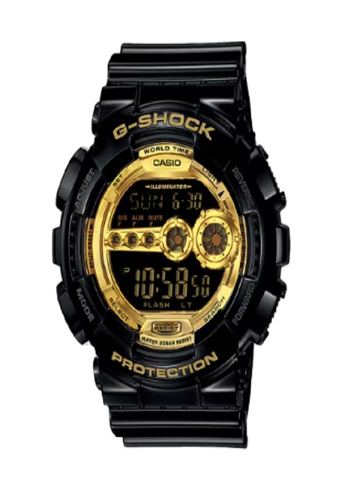 CASIO G-SHOCK GD-100GB-1DR: Black and Gold Series Digital Watch
