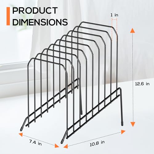 MINDEPOT Incline Sorter Desk File Organizer, Metal Desk Magazine Folder Holder with 8-Section Vertical Compartments Rack File Organizer for Office, Home, School - Image 4