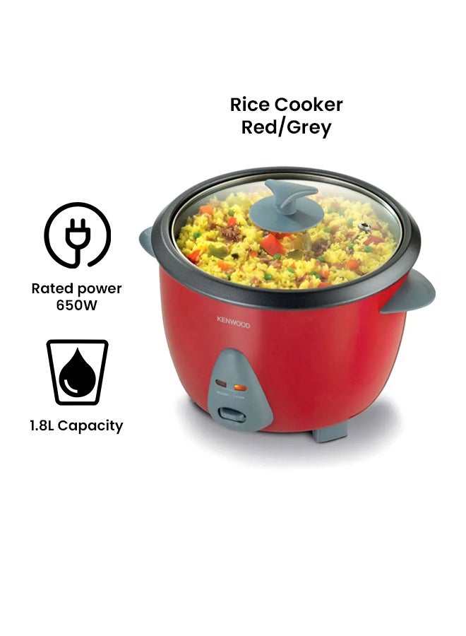 KENWOOD Electric Rice Cooker 1.8 L 650 W RCM44.000RD Red/Grey - Image 2