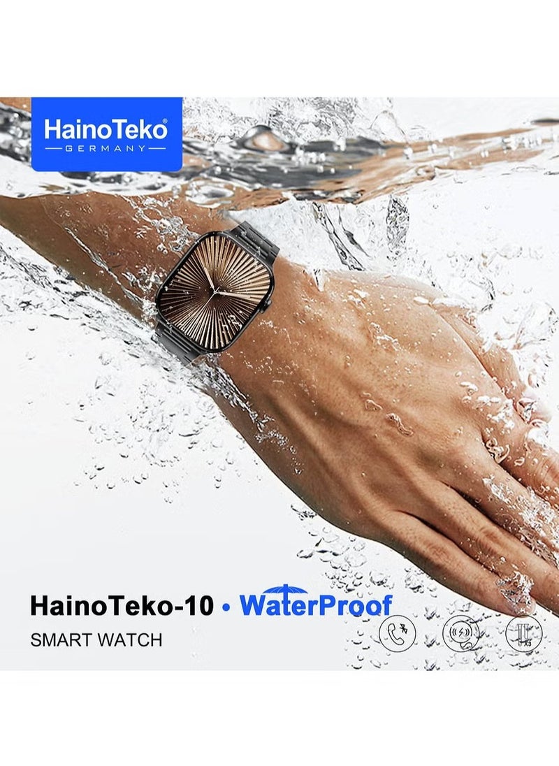 Haino Teko - Waterproof Smart Watch with AMOLED Display, Voice Assistant, Social App Integration, and 3 Pairs of Straps – Designed for Men and Boys, Black - Image 1