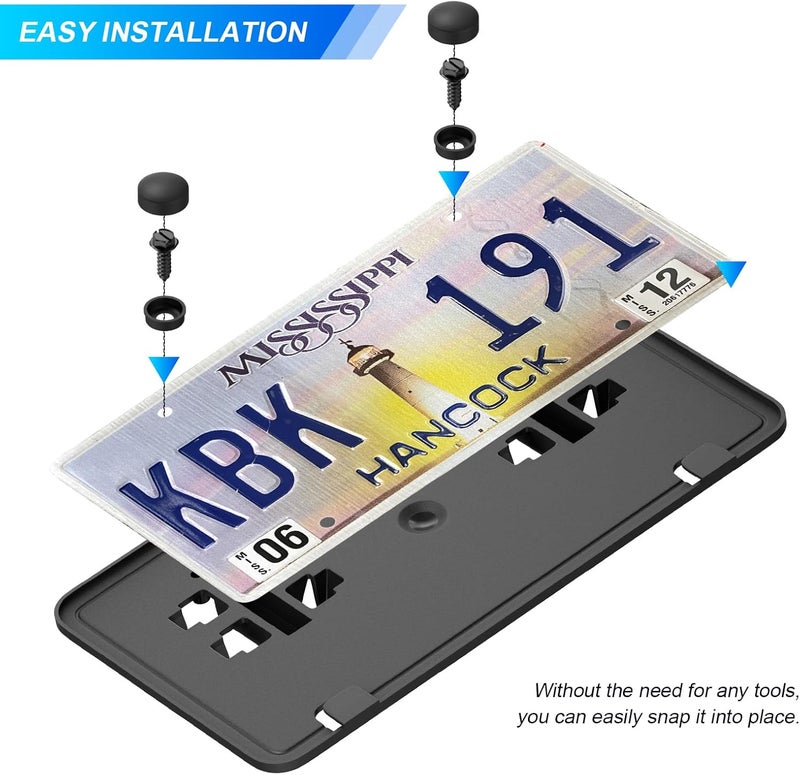 Podestaa Replace for Ford 2018 2019 2020 F150 Front License Plate Bracket Frame Holder, JL3Z17A385BA Accessories F150 Bumper License Plate Mount Black (2018-2020(2.7L 3.0L 3.5L)) - Image 5