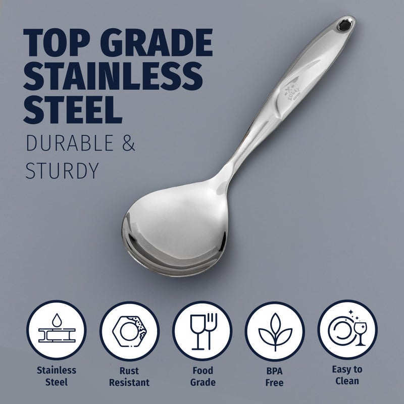 Zulay Kitchen Stainless Steel Serving Spoon - 11.5â€ Large Cooking & Serving Spoon with Ergonomic Handle - Durable, Rust-Resistant & Dishwasher Safe Kitchen Utensil for Cooking and Buffets - Image 5