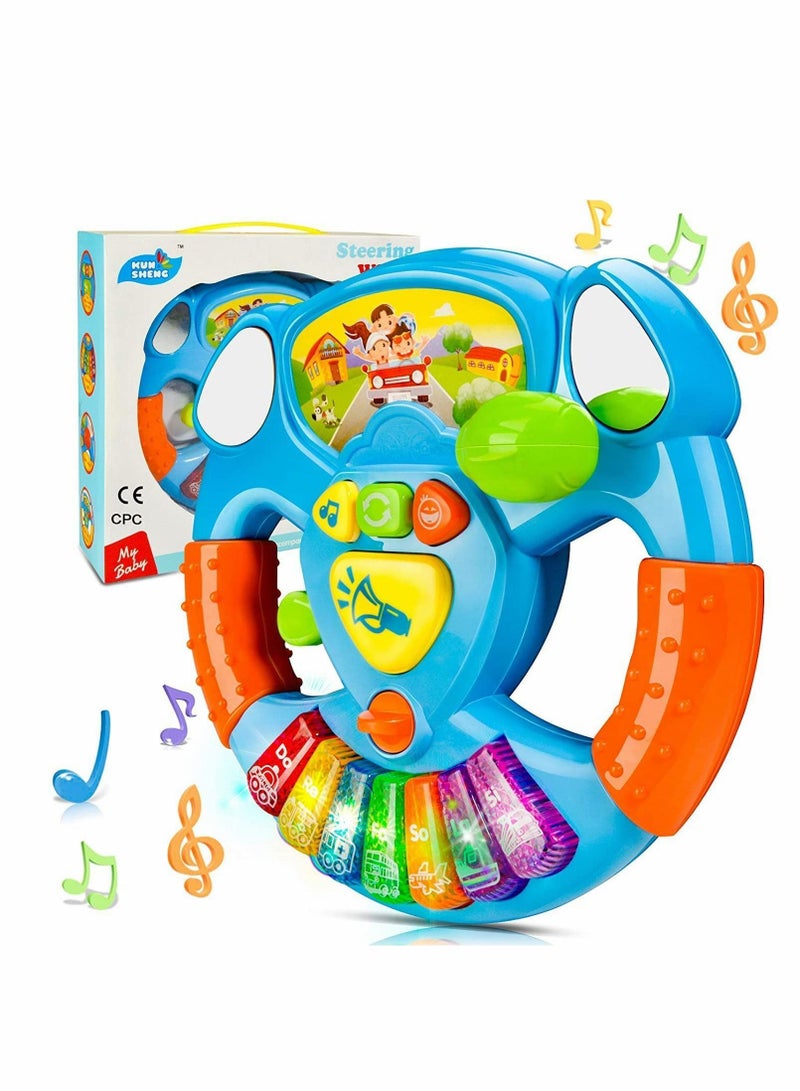 Y&D Musical Toys Steering Wheel for Kids, Toddler Electronic Light Up Keyboard Learning Toy Set, Mini Driving Educational Development Music Toddlers and Early Education Story Machine  - Image 1