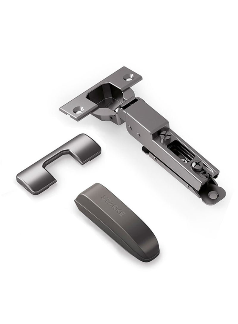 STARKE Pack of 2 Black Electroplated Soft Close Cabinet  Full Overlay Wingless Hinges. 95° Opening Angle, 16-25mm Application, Strong Hydraulic System - Grey Protective Cover & Screws included (2 PCS)  - Image 3