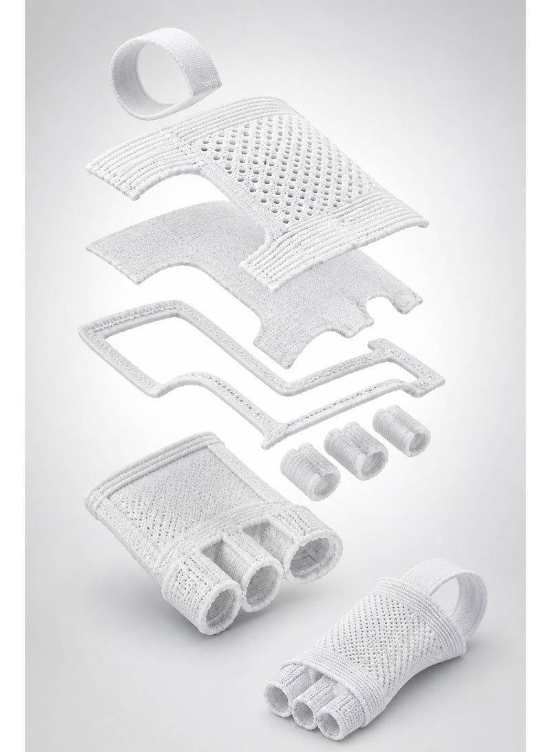 BeActive Comfortable Toe Straightener & Bunion Corrector Breathable Fabric Sleeve with Heel Strap - White (1 Pair / 2 Pieces) - Image 5