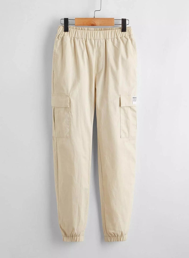 Boys Patched Detail Flap Pocket Side Pants - Image 1