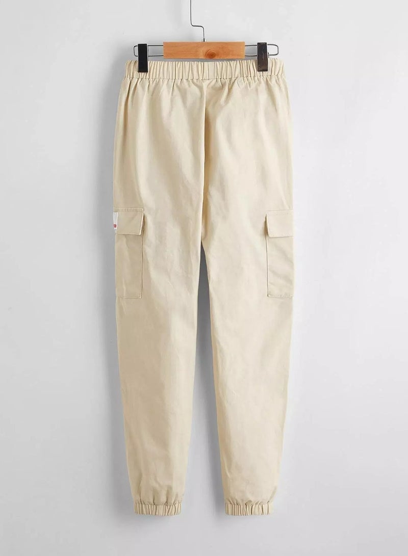 Boys Patched Detail Flap Pocket Side Pants - Image 2